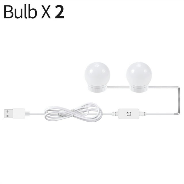 Wall Lamp USB Cosmetic Mirror Light Stepless Dimming 3 Colors 2 6 10 14 Bulb Dressing Table LED Mirror Light Bulb ,Widely Use