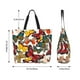 thumbnail image 5 of Balery Retro Floral Butterfly Bolsa Tote Estilo Estético con Cremalleras, Bolsa de Hombro, Bolsa de Compras Grande y Plegable, 5 of 8