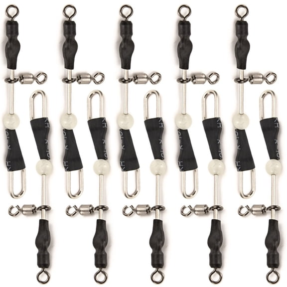 Fishing Swivels, 3 Way Swivels Fishing Tackle, T Shape Cross Line Rolling Swivels with Saltwater Freshwater,Three Way Fishing Swivels Barrel Swivels for Catfish Rig Surf Rig