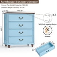 thumbnail image 3 of Joaxswe 37.1" Tall 6-Drawer Dresser, Modern Wood with Deep Storage, Antique bronze Handles, Vertical Organizer for Apartment, Nursery, Light Blue, 3 of 7