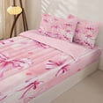 thumbnail image 3 of Erosebridal Coquette Cherry Bow Print Zipper Full Size Comforter Sets with Fitted Sheet and 2 Pillowcases,Pink Fruit Ribbon Zipper Bedding Set For Girls,Pink Reversible,4 Pieces, 3 of 7