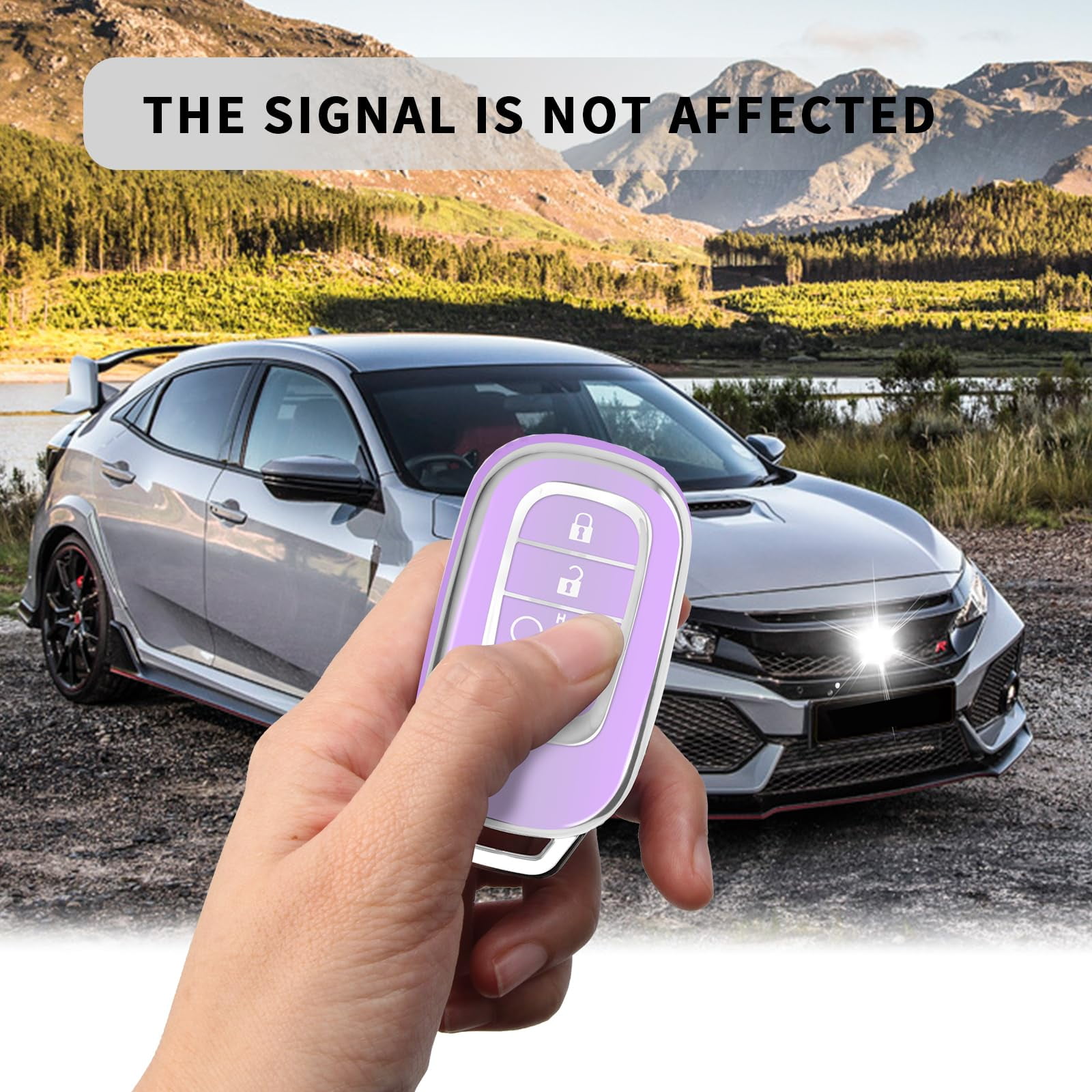 for Honda Key fob Cover, Soft TPU Car Key Case Protector with Leather Keychain Compatible with 2022 2023 2024 2025 Honda Accord Civic HR-V CR-V Pilot Odyssey smart Remote Key