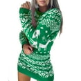 thumbnail image 2 of jsaierl Sweater Dress for Women Christmas Knit Long Sleeve Winter Dresses Holiday Ugly Print Crewneck Dress Fall Casual Dresses, 2 of 5