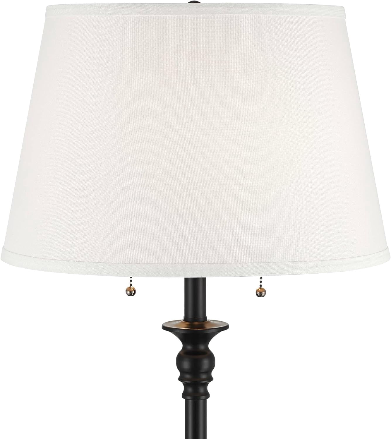 AINUO Spenser 58 Inch Satin Black Traditional Floor Lamp, Classic Tall Standing Lamp for Living Room Bedroom Home Office Decor