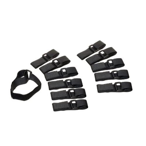 12pc DRing Adjustable MultiPurpose Hook and Loop Quick Straps