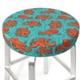 thumbnail image 3 of Gukieu Fun Octopus Print Round Chair Cover, Dust-proof and Non-slip Bar Chair Protective Cover, Suitable for Bars, Restaurants, Offices-14 inch, 3 of 7