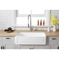 thumbnail image 2 of Gourmetier GKFA361810LD Arcticstone 36" Solid Surface White Stone Apron-Front Single Bowl Farmhouse Kitchen Sink with Strainer, Matte White, 2 of 8