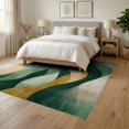 thumbnail image 3 of ODIKA 6'x9' Washable Area Rug Non-Slip, Chair-Friendly, Abstract Mid Wavy Striped Gradient Contemporary Tone Cream Wave for Dining Room, Under Table, Office Décor, 3 of 7