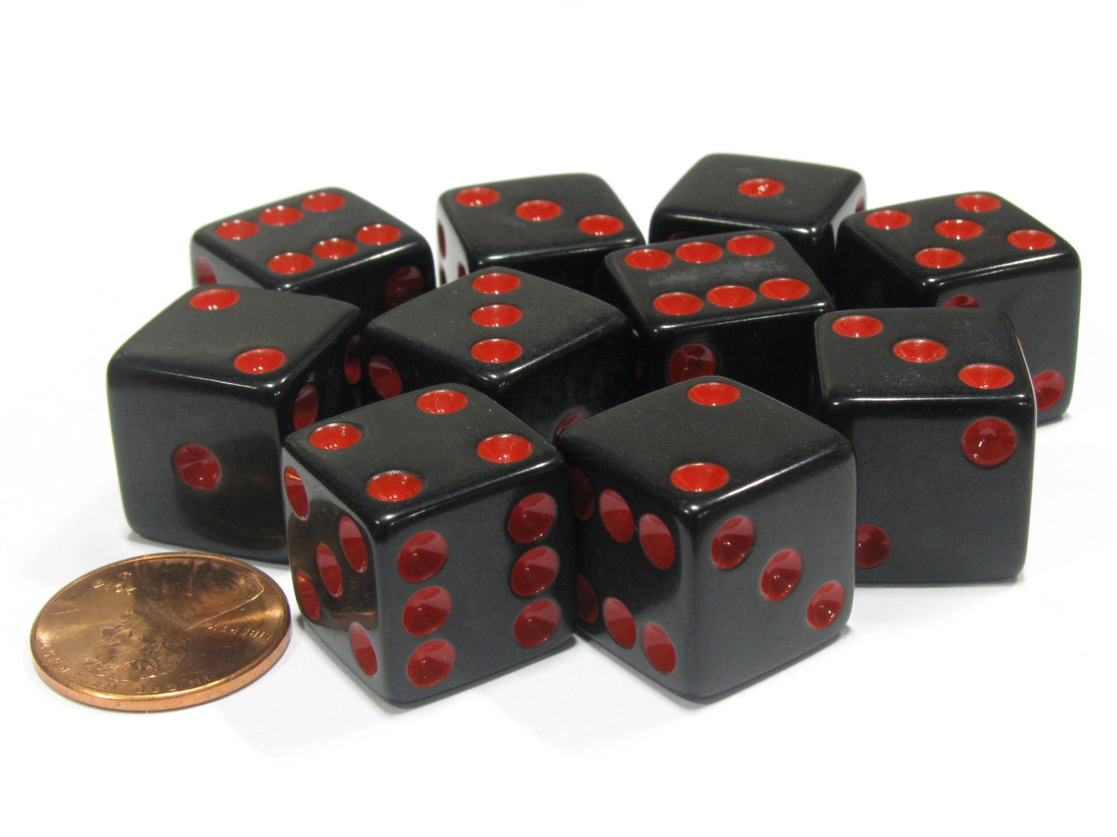 Lot of 20 Red 16mm D6 Dice Square Gaming Casino 