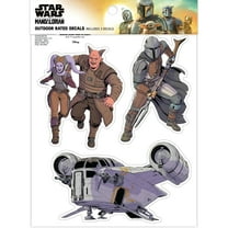 Disney Star Wars Mandalorian Decals - Set of 3 Vinyl Stickers Razor Crest Din Djarin Xi'an Burg Car Laptop Computer Kids Adults Water Bottles Waterproof