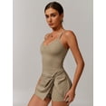 thumbnail image 2 of IWEMEK Women's Tennis Dresses Twist Front Split Ruffle Cami Dress with shorts Golf Active Dress, 2 of 8