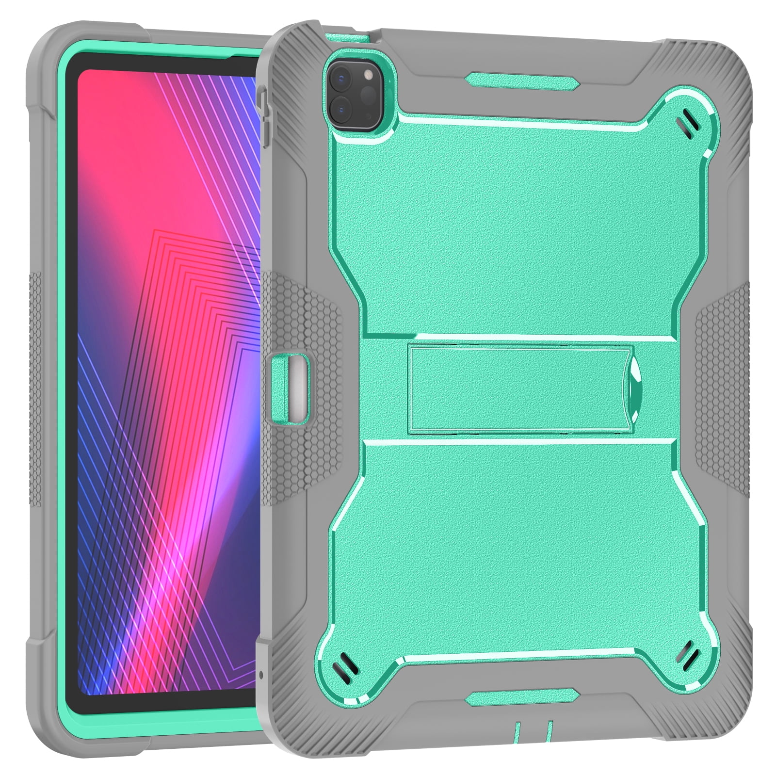 Dteck Case for iPad Pro 13 inch 2024,Heavy Duty Case 3 Layer Protection Shockproof Protective Cover Built-in Pencil Holder Kickstand for iPad Pro 13-in. (M4) 2024,Green