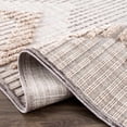 thumbnail image 5 of BoutiqueRugs Maulawin Farmhouse High Low Textured Shag Area Rug - Boho Moroccan Geometric Carpet for Living Room, Bedroom - Charcoal, Cream, Peach - 6'7" x 9' (6x9), 5 of 19