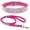 Hot Pink, variant on Cute Dazzling Sparkling Elegant Fancy Soft Suede Leather Bling Rhinestone Crystal Jeweled Pet Cat Dog Puppy Collar Dog Leash Combo Set