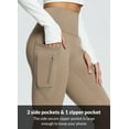 thumbnail image 3 of BALEAF Womans Fleece Lined Pants Winter Thermal Warm Yoga Pants Flare Leggings Waterproof Warm Bell Bottom Leggings with Pockets 29'' Cocoa Creme XS, 3 of 6