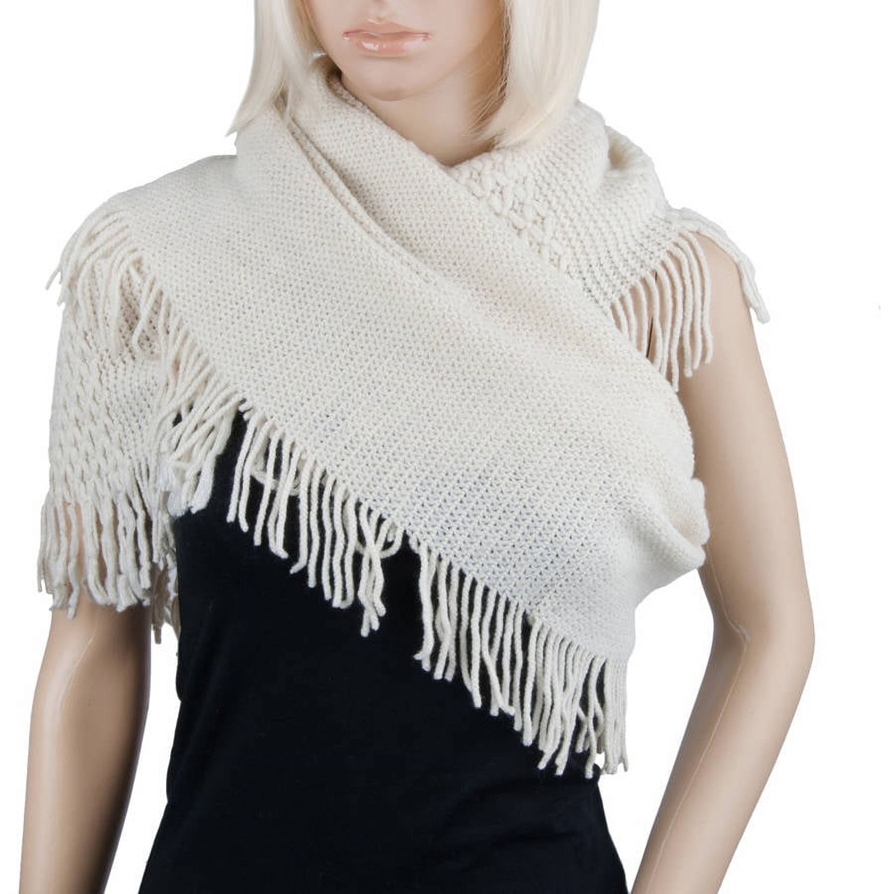 Women's Soft Woven Infinity Wrap Shawl Scarf with Frills [Adult Size]
