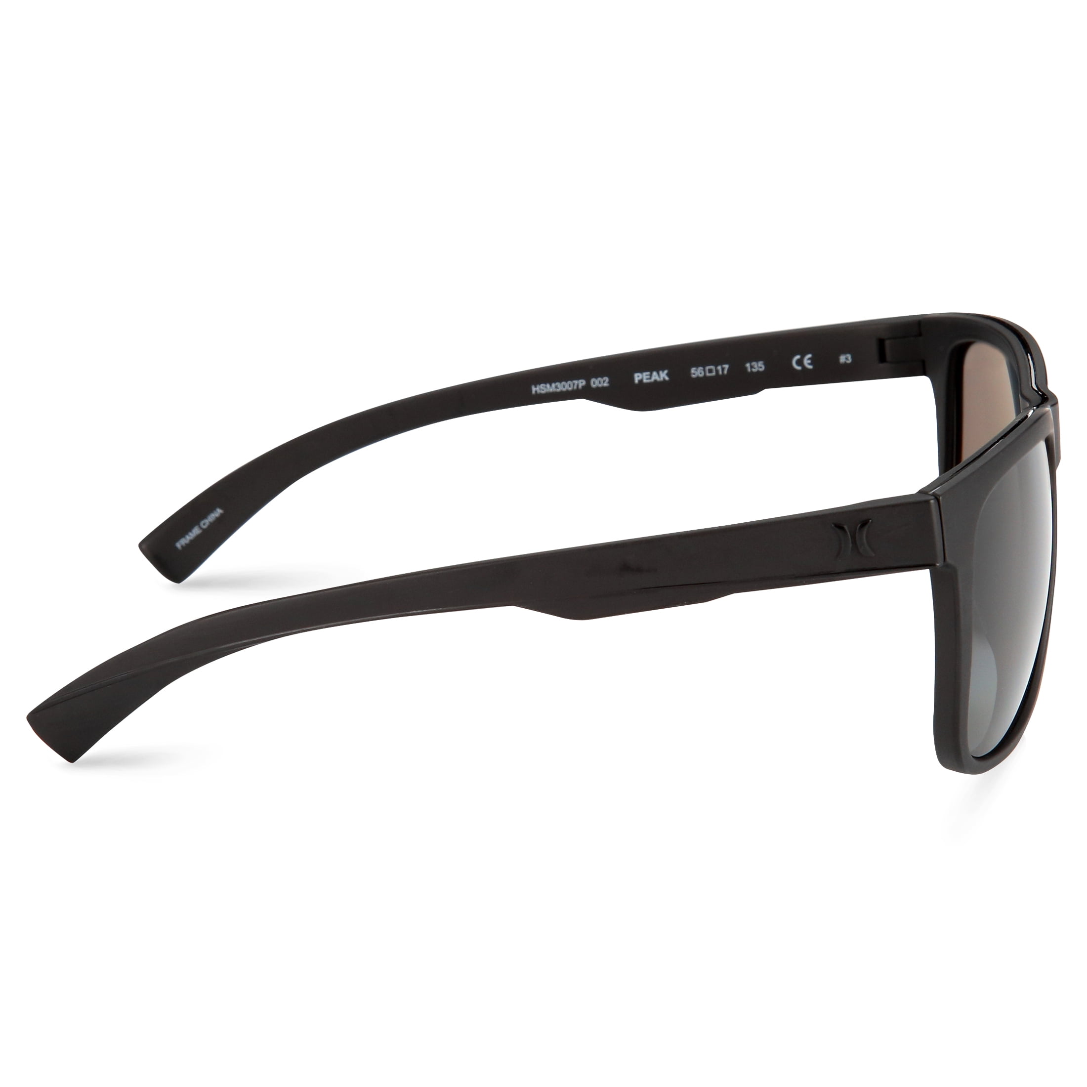 Hurley Men's Rx'able Sport Polarized Sunglasses, HSM3007P Peak, Matte  Black, 56-17-135, with Case 