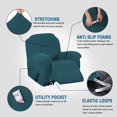 thumbnail image 2 of Super Stretch Couch Covers Recliner Covers Recliner Chair Covers Form Fitted Standard / Oversized Power Lift Reclining Slipcovers, Feature Soft Thick Jacquard, Deep Teal, 1 Pack, 2 of 7