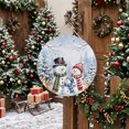 thumbnail image 5 of Welcome Sign for Front Door, Blue Christmas Snowman Round Metal Wall Art Wreaths, Winter Xmas Tree Cardinal on Branch Outdoor Indoor Wall Hanging Sign for Porch Decor Housewarming Gifts 11.8 Inch, 5 of 8