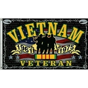 Happy Veterans Day Vietnam Veteran 1961-1975 Military Black Flag 3x5 w/Grommets