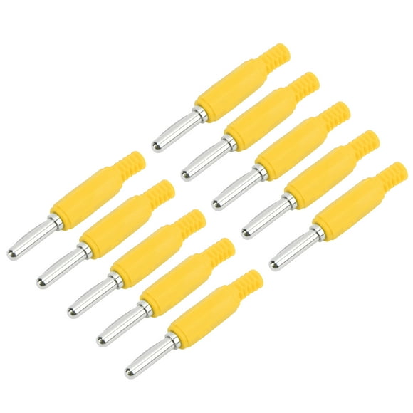 10 piezas J.10023 4 mm conector banana profesional de latón 4 mm conector banana macho para accesorios de seguridad amarillo