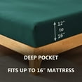 thumbnail image 3 of Alazuria Fitted Bed Sheet Microfiber 120 GSM, Queen – Emerald Green, 3 of 5