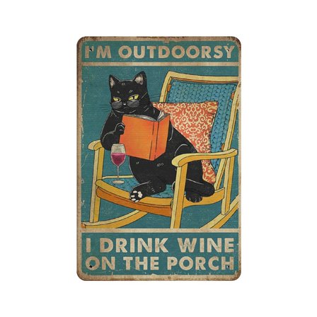 Cartoon Funny Cat tin signs And Prints Vintage Painting Wall Art Pictures For Living Room Kitchen Wine Home Decor,Retro style, farmhouse decoration, bar, garage, tin sign 12x16 inches