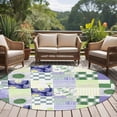 thumbnail image 4 of Round Area Rugs Collection 5 Ft, Spring Floral Checkered Non-Slip Residential Carpet, Sage Green Purple Buffalo Plaid Indoor Crawling Mats Runner Rugs for Living Room/Dining Room/Bedroom, 4 of 8