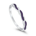thumbnail image 3 of Half Eternity Infinity Twisted Band Rings Amethyst CZ 925 Sterling Silver Size 8, 3 of 6