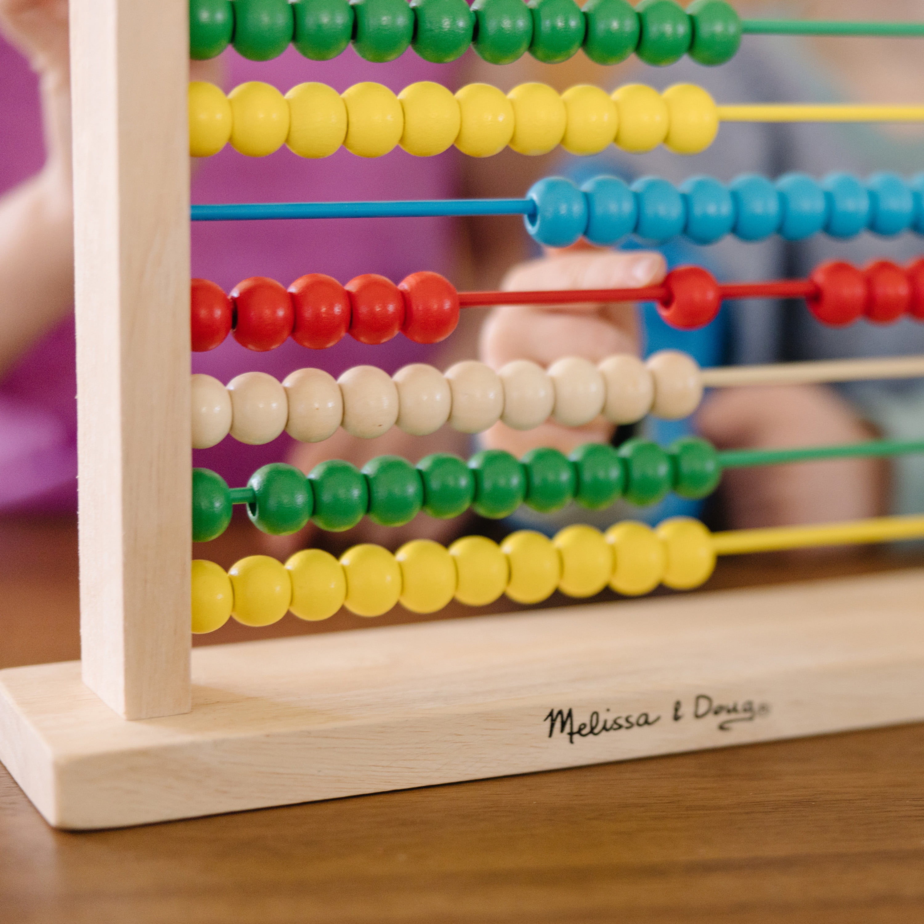 Classic Abacus 100 Wooden Beads Counting Frame Colorful Developmental Math Toy 