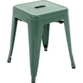 thumbnail image 6 of 18 Inch Industrial Metal Bar Stools Set of 2, Stackable Indoor/Outdoor Stackable Kitchen Dining Chair, Backless Kitchen Short Stools (Olive Green), 6 of 11