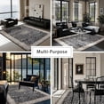 thumbnail image 5 of Washable Rugs 8x10 Area Rugs for Living Room,Modern Abstract Rugs for Bedroom,Large Carpets,Ultra Soft Faux Wool Retro Dining Room Rug,Non Slip&Non-Shedding Low Pile Print Rug- Black-navy-gold-beige, 5 of 7