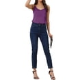 thumbnail image 2 of Camiseta de satén para mujer, tirantes, escote en V, top de seda casual, formal, capa, camisa de dormir 2026 S púrpura, 2 of 6