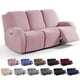 thumbnail image 1 of Nvzi Funda de sofá elástica de jacquard, funda de poliéster para sillón reclinable, fácil de instalar, lavable, protector de sofá de 3 plazas (rosa), 1 of 3