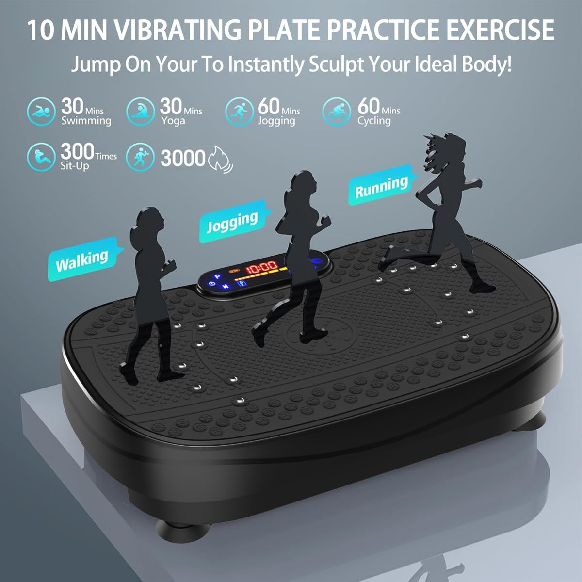 Fahuac Vibration Plate Fitness Platform Exercise Machine - Full Body Shaker Workout Platform for Home Gym 200W