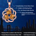 thumbnail image 2 of Gem Stone King 1.55 Cttw 6X4MM Oval Orange Red Madeira Citrine 18K Rose Gold Plated Silver 3-Stone Pendant Necklace for Women with 18 inch Chain, 2 of 6