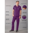 thumbnail image 3 of Adar Addition Go-Everyday Scrub Set For Men - Stylish Scrub Top & Cargo Scrub Pants - A9800 - Eggplant - M, 3 of 7