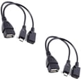 thumbnail image 1 of Adaptador de puerto USB FloreceBien, cable OTG y línea de conexión de lector de tarjetas de disco U externo para tableta, teléfono móvil y PC con alimentación HOST, paquete de 2, 1 of 3