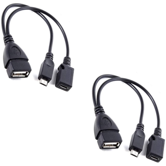 Adaptador de puerto USB FloreceBien, cable OTG y línea de conexión de lector de tarjetas de disco U externo para tableta, teléfono móvil y PC con alimentación HOST, paquete de 2