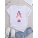 thumbnail image 2 of [Stretchy Fabric] Women's Fashionable Gradient Ace of Spades Tee - Stretchy Polyester & Spandex Blend, Casual Round Neck Short Sleeve, Comfortable Summer Sportswear, 2 of 6