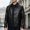 Black, variant on Men's Leather Jacket Spring and Autumn Winter Blazer Lapel PU Faux Leather Suit Coats Motorcycle Jacket Button Smart Casual Biker Style Jacket Black XL