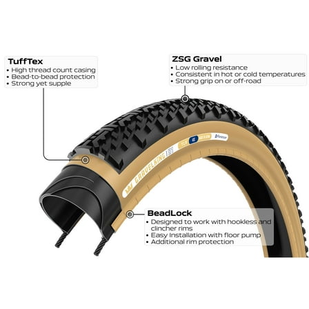 Panaracer GravelKing X1 Tire - 700 x 40, Tubeless, Folding, Black