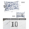 thumbnail image 3 of Pack of 2 Outdoor Lumbar Pillow Covers 11x16 Inch, Boho Blue Floral Waterproof Throw Pillow Covers Set, Vintage Farmhouse Paisley Plant Leaf Decorative Cushion Cases for Patio Porch Car, 3 of 7