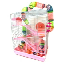 View of LARGE Multi-Floors Hamster Palace Mouse Cage Gerbil Habitat Home with ...