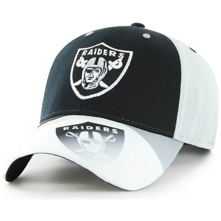 Raiders Fitted Hats - Men's Fan Favorite Black/Gray Oakland Raiders Squib Kick Adjustable Hat - OSFA