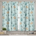 thumbnail image 2 of Ambesonne Cartoon Valance & Curtain, Composition of Elements, 55"x45", Pale Blue Turquoise and Tan, 2 of 6