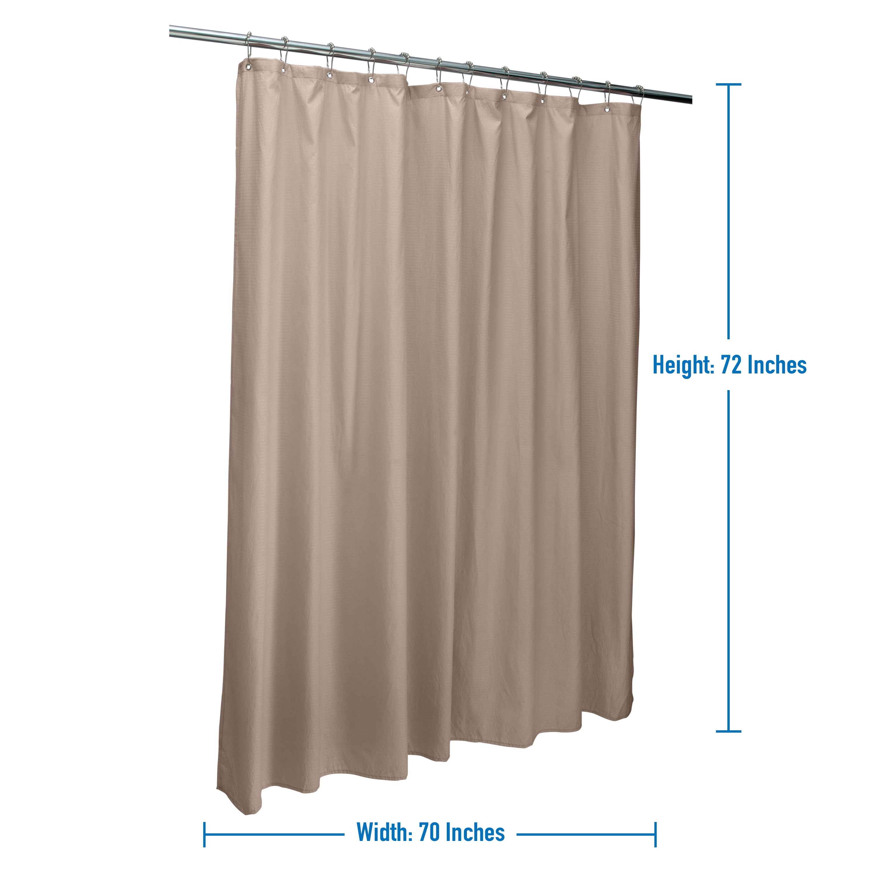 Bath Bliss Microfiber Soft Touch Dash Design Shower Curtain Liner in Taupe