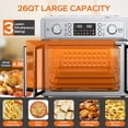 thumbnail image 4 of PlumChef 26QT Large Capacity French Double-Door Air Fryer Convection Toaster Oven, 1700W, 14 Preset Menus, 7-in-1 Multi-Function (Bake, Roast, Gril,Toast,Dehydrate&Defrost), Stainless Steel,silvery, 4 of 15