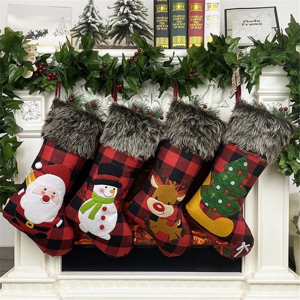 Ganfancp Calcetines de Navidad de Moda Bolsa de Regalo Patrón de Navidad Decoración de Navidad Goodybag Ofertas Flash Un Calcetín.