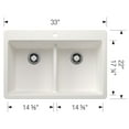 thumbnail image 2 of Blanco 443205 33 x 22 in. 1H 2B Dual Mount Kitchen Sink - White, 2 of 3